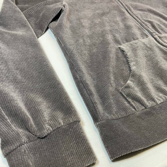 Vintage Y2K St. John's Bay Corduroy Full Zip Hoodie Taupe Gray Women's XL - Picture 4 of 7